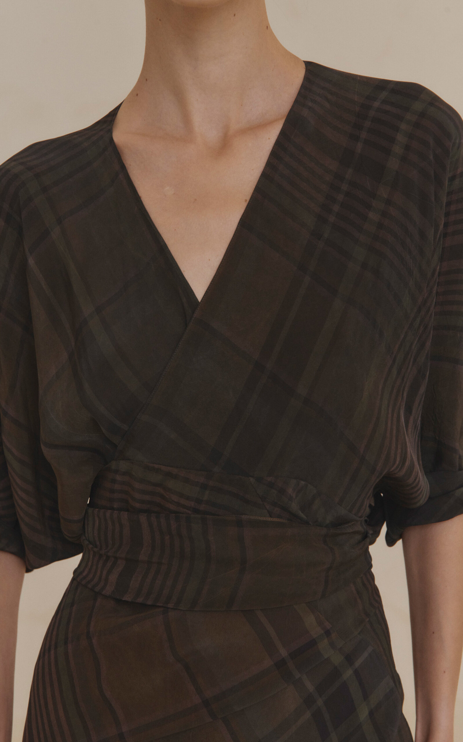 Agate Plaid Wrap Dress plaid - 5