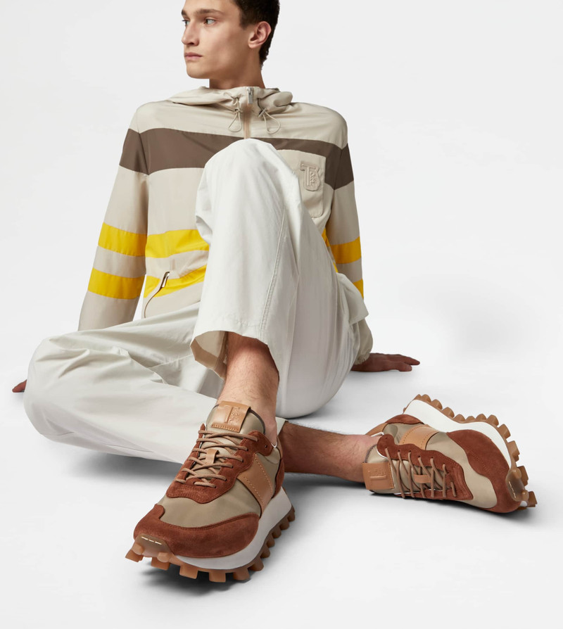 SNEAKERS TOD'S 1T IN SUEDE AND FABRIC - BROWN, BEIGE 6