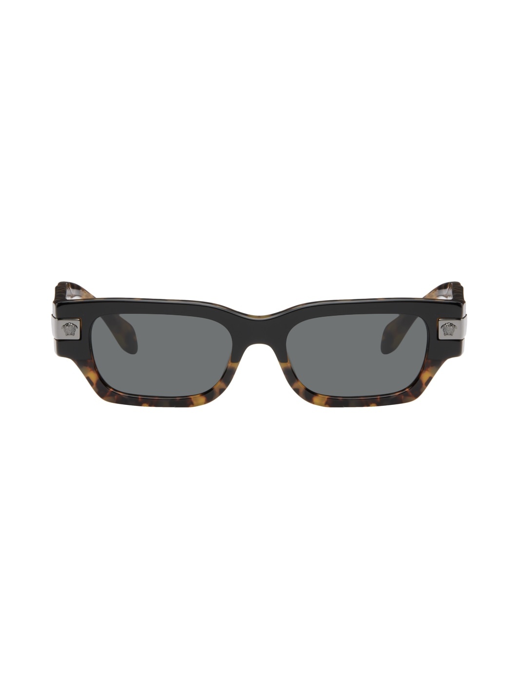 Black & Brown Rectangular Sunglasses - 1