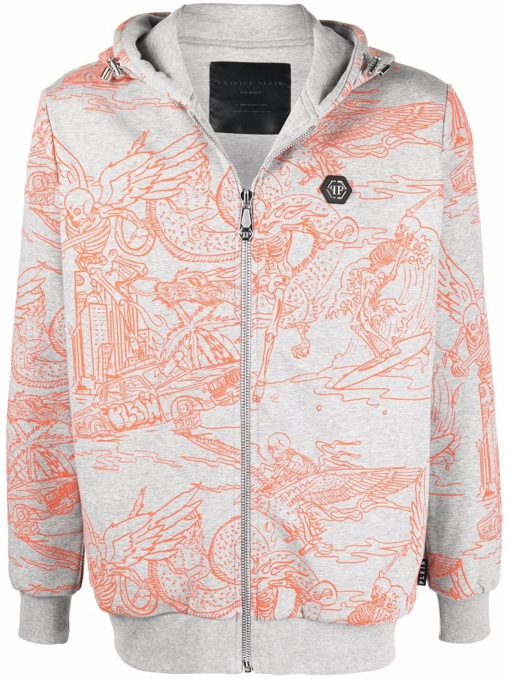 skeleton-print track top - 1