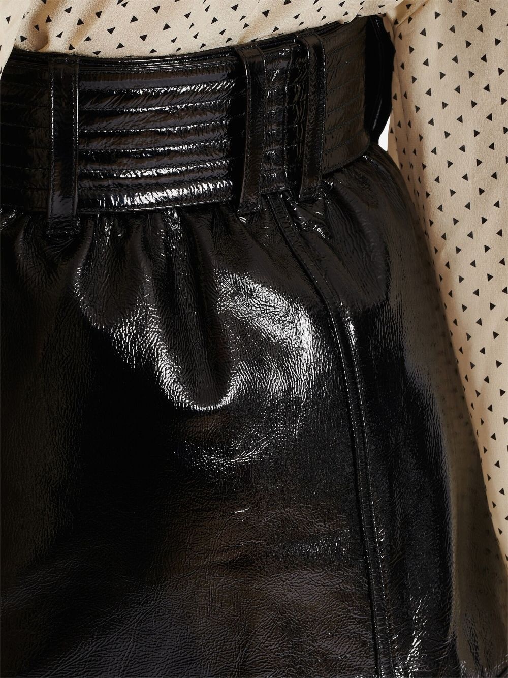 belted leather miniskirt - 6