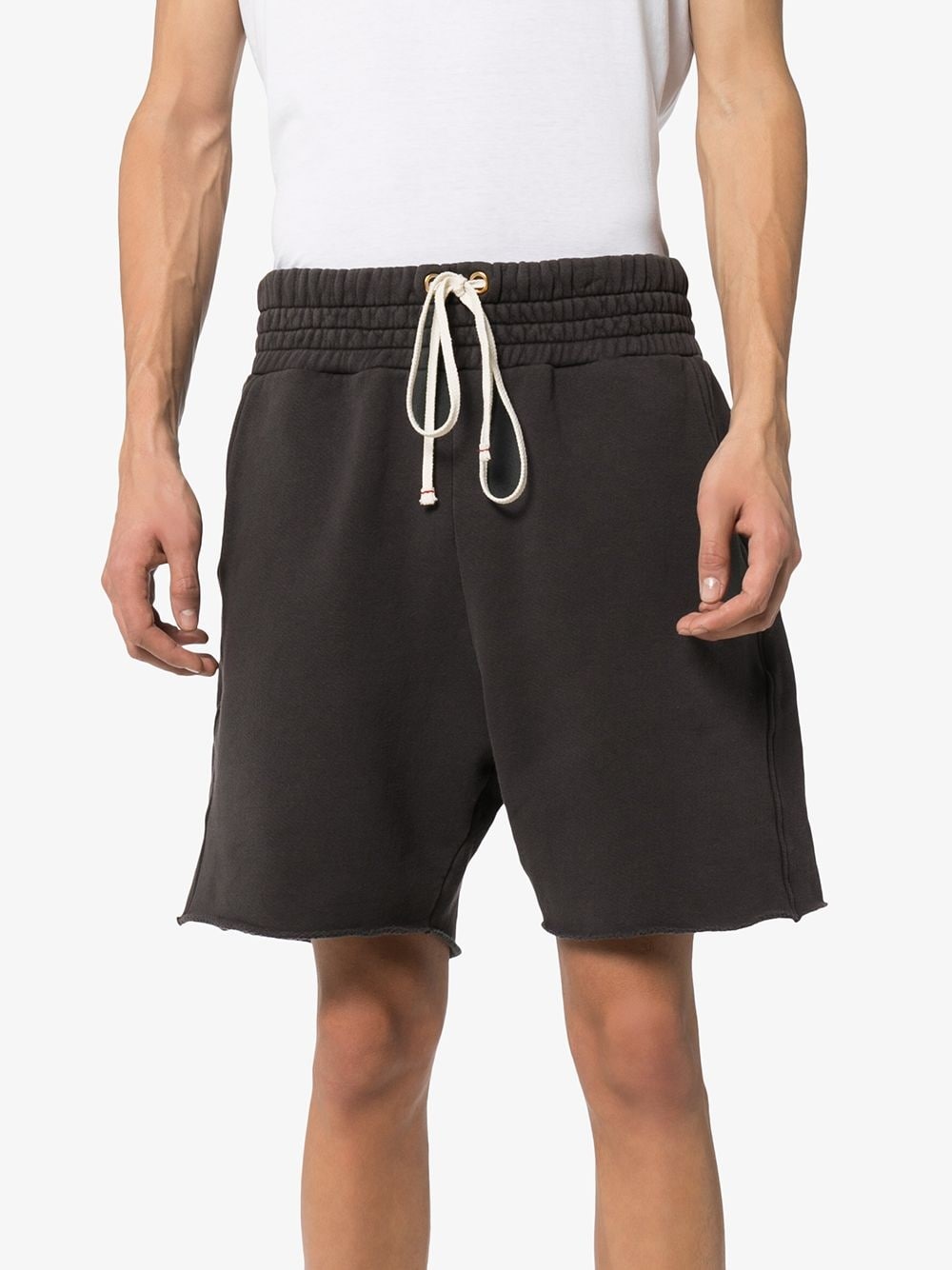 raw hem drawstring shorts - 3