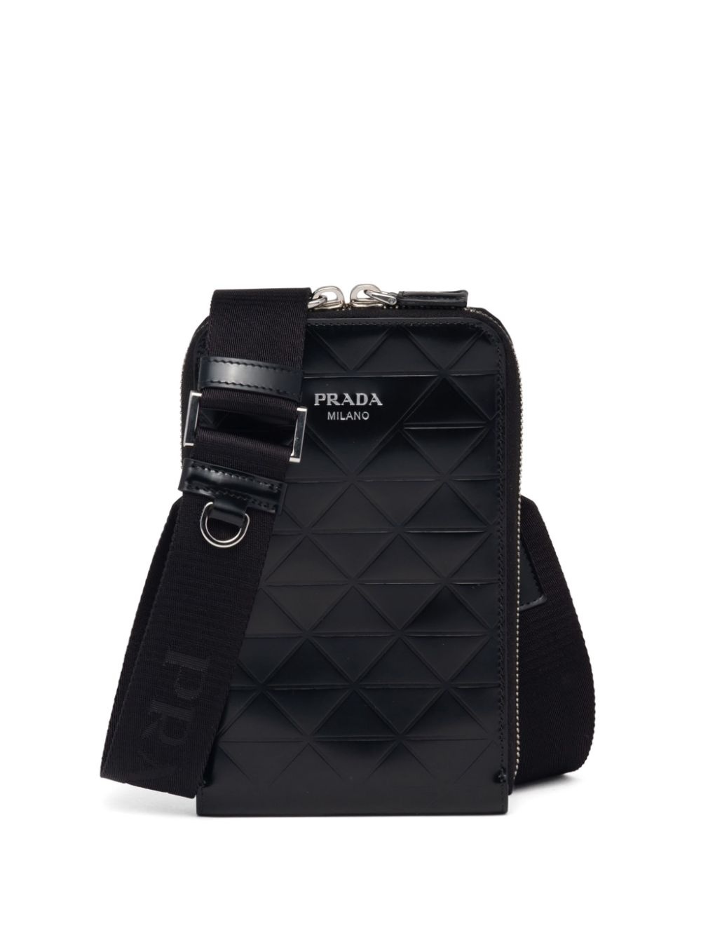 triangle-logo leather phone case - 1
