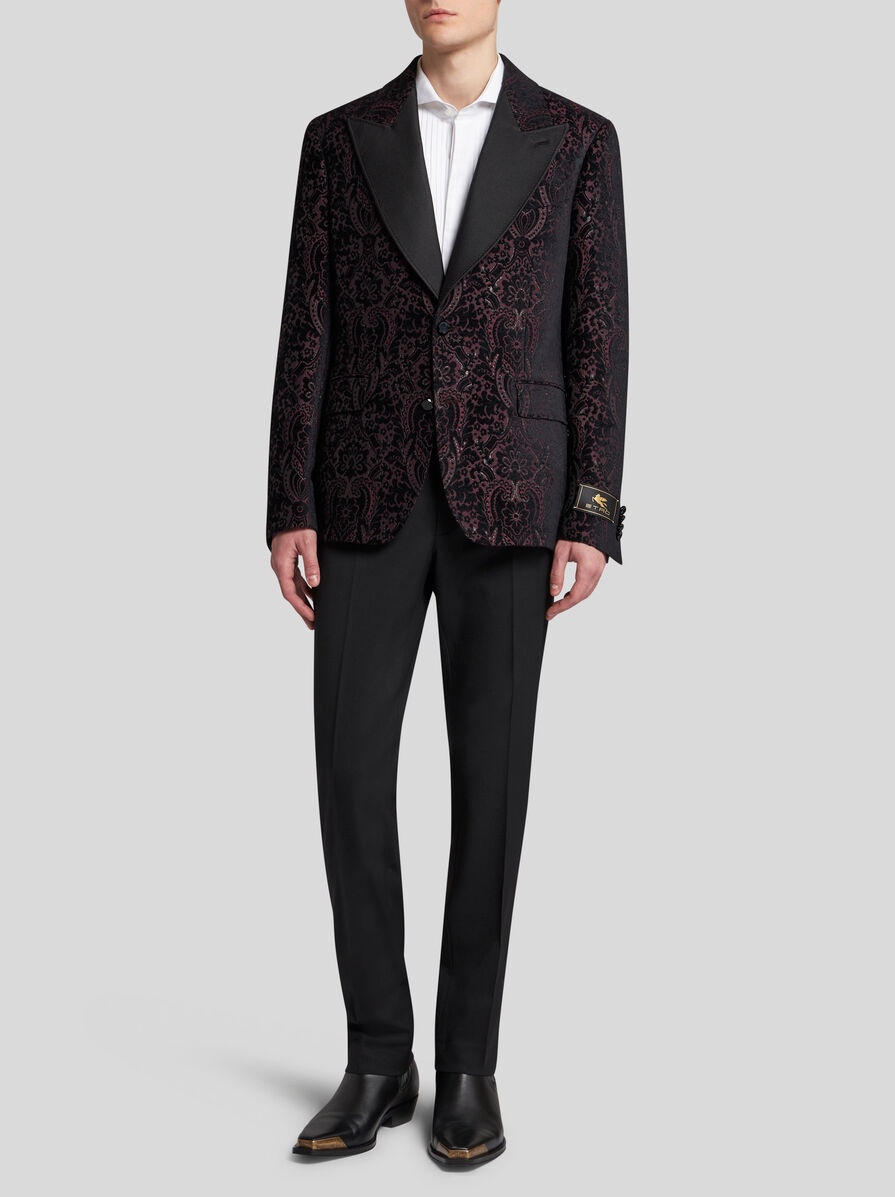 VELVET JACQUARD BLAZER - 4