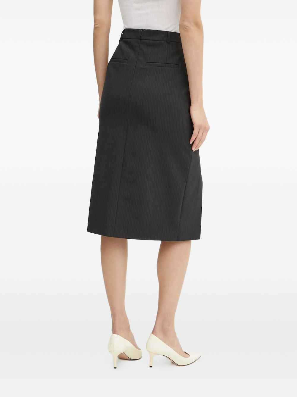 pinstripe split skirt - 3