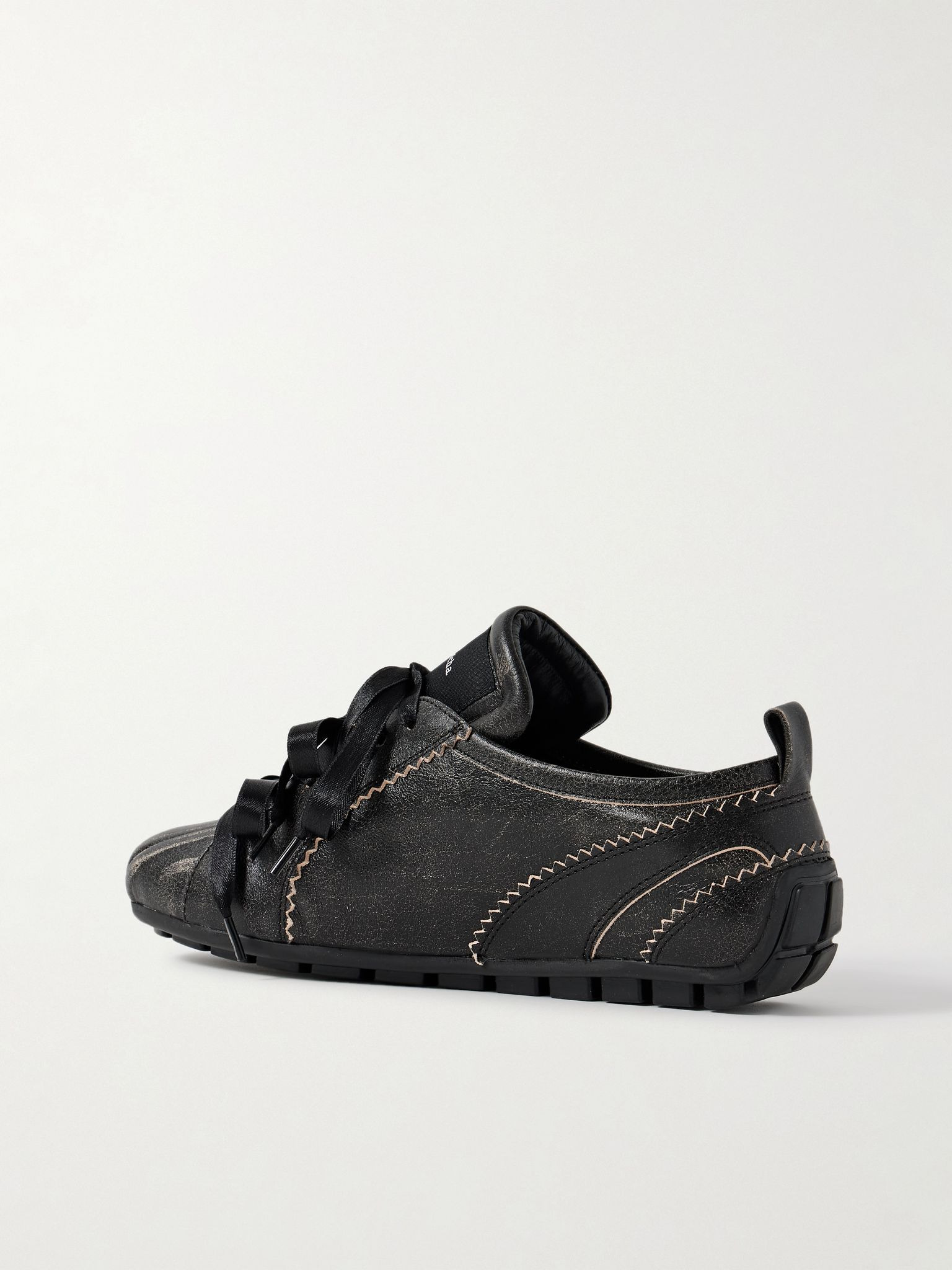 Cracked-leather sneakers Dark brown - 3