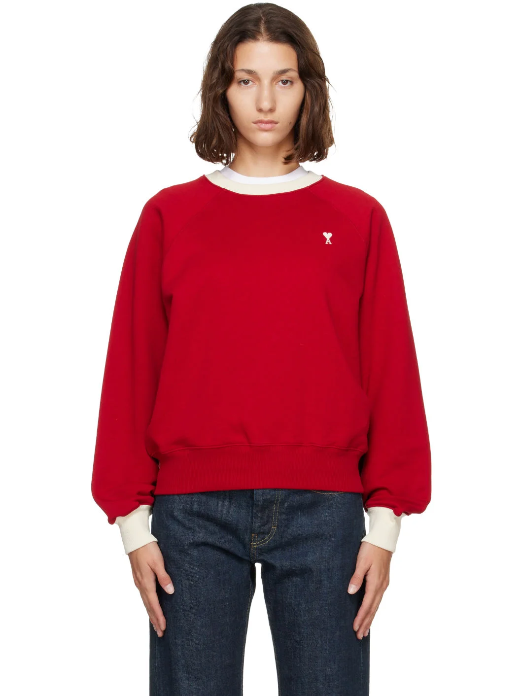 Red Bicolor Ami de Coeur Sweatshirt - 1