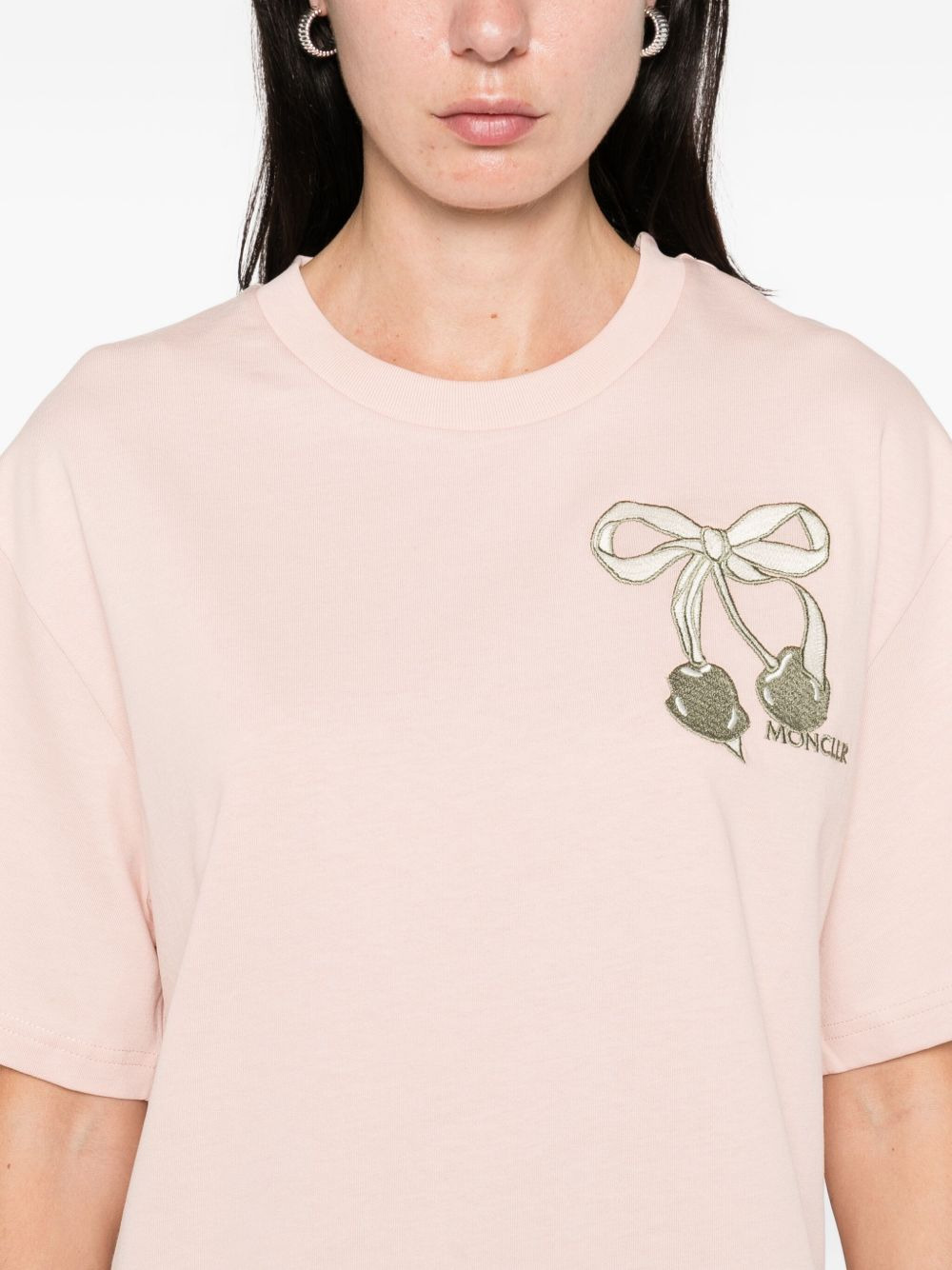 bow-embroidered T-shirt - 5