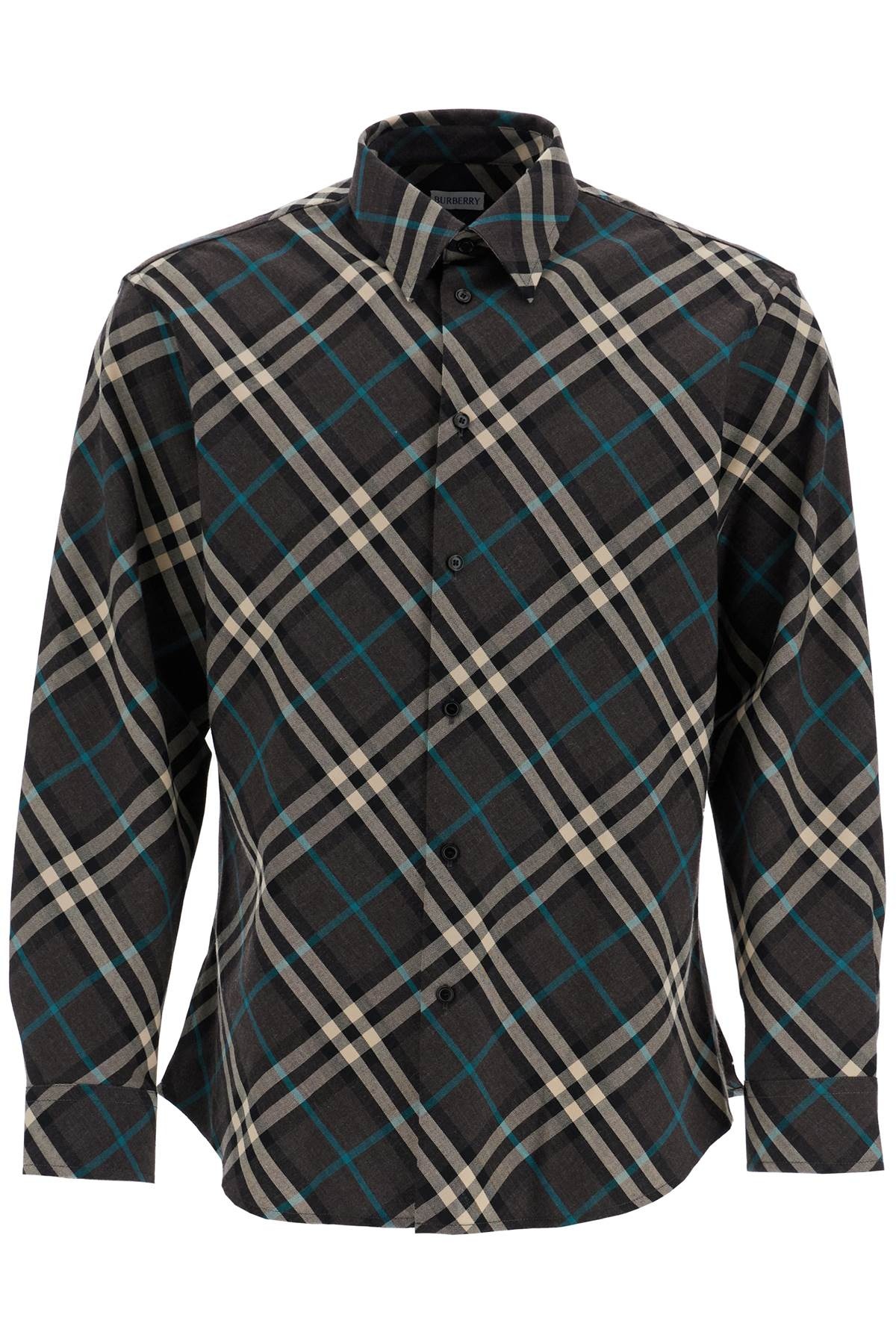 WOOL BLEND SHIRT WITH CHECK PATTERN - 1