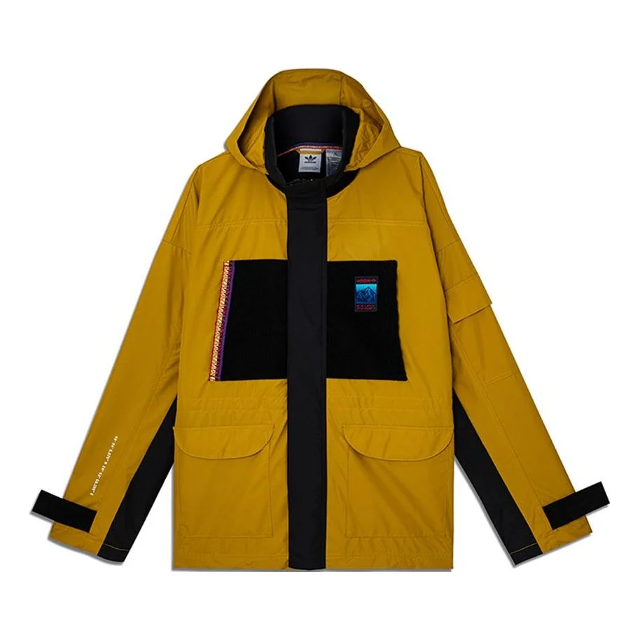 adidas originals Adv Jacket Colorblock Windproof Sports Hooded Jacket Yellow GV0928 - 1