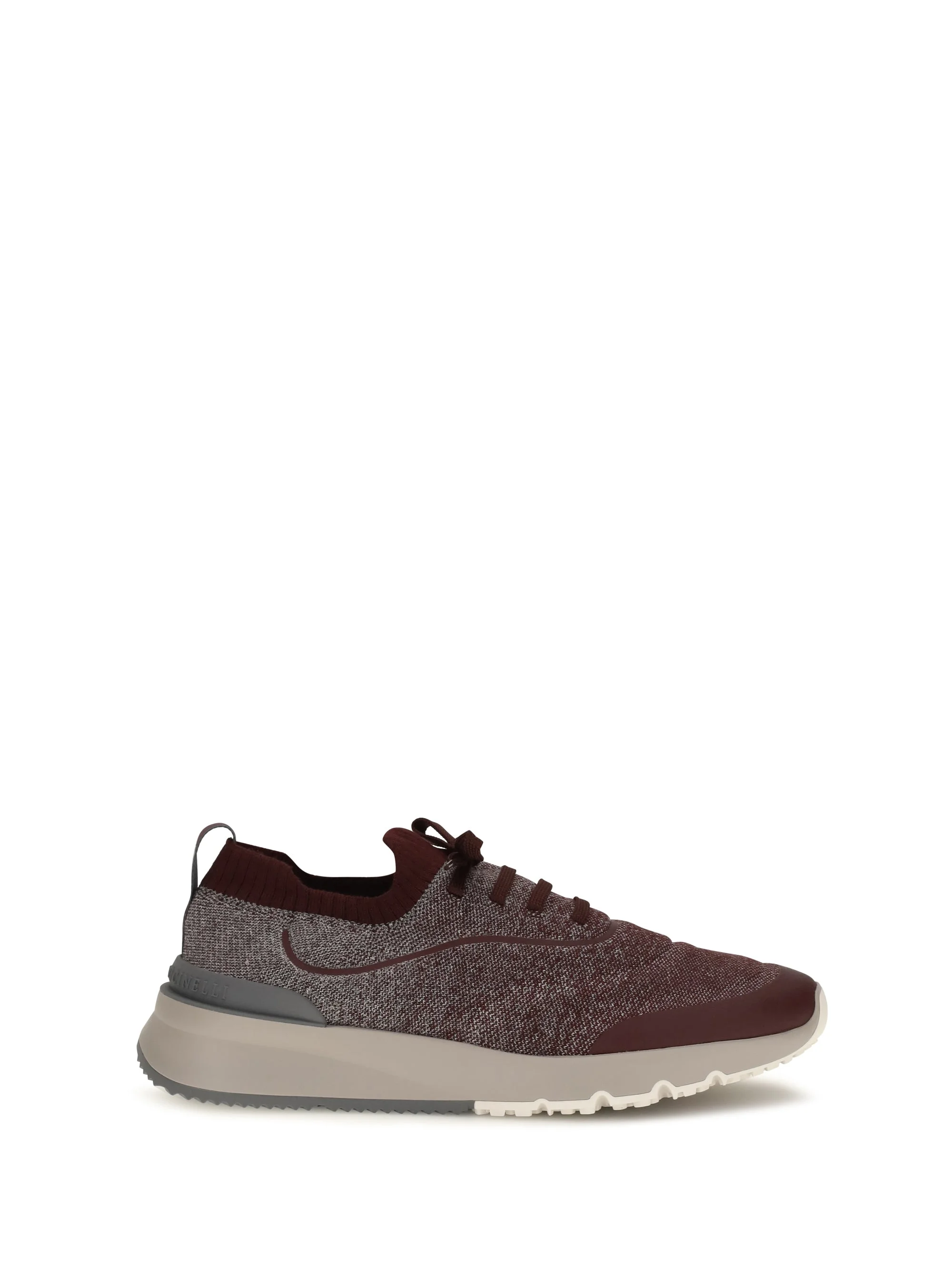 Brunello Cucinelli Techno Cotton Knit Sneakers Burgundy - 1