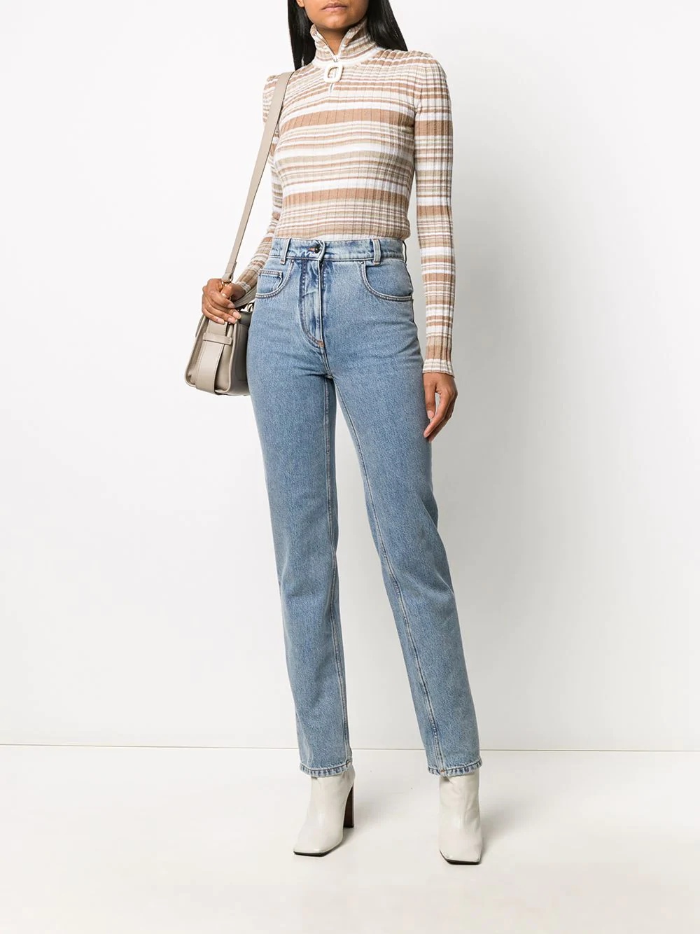 high-waist straight-fit jeans - 2