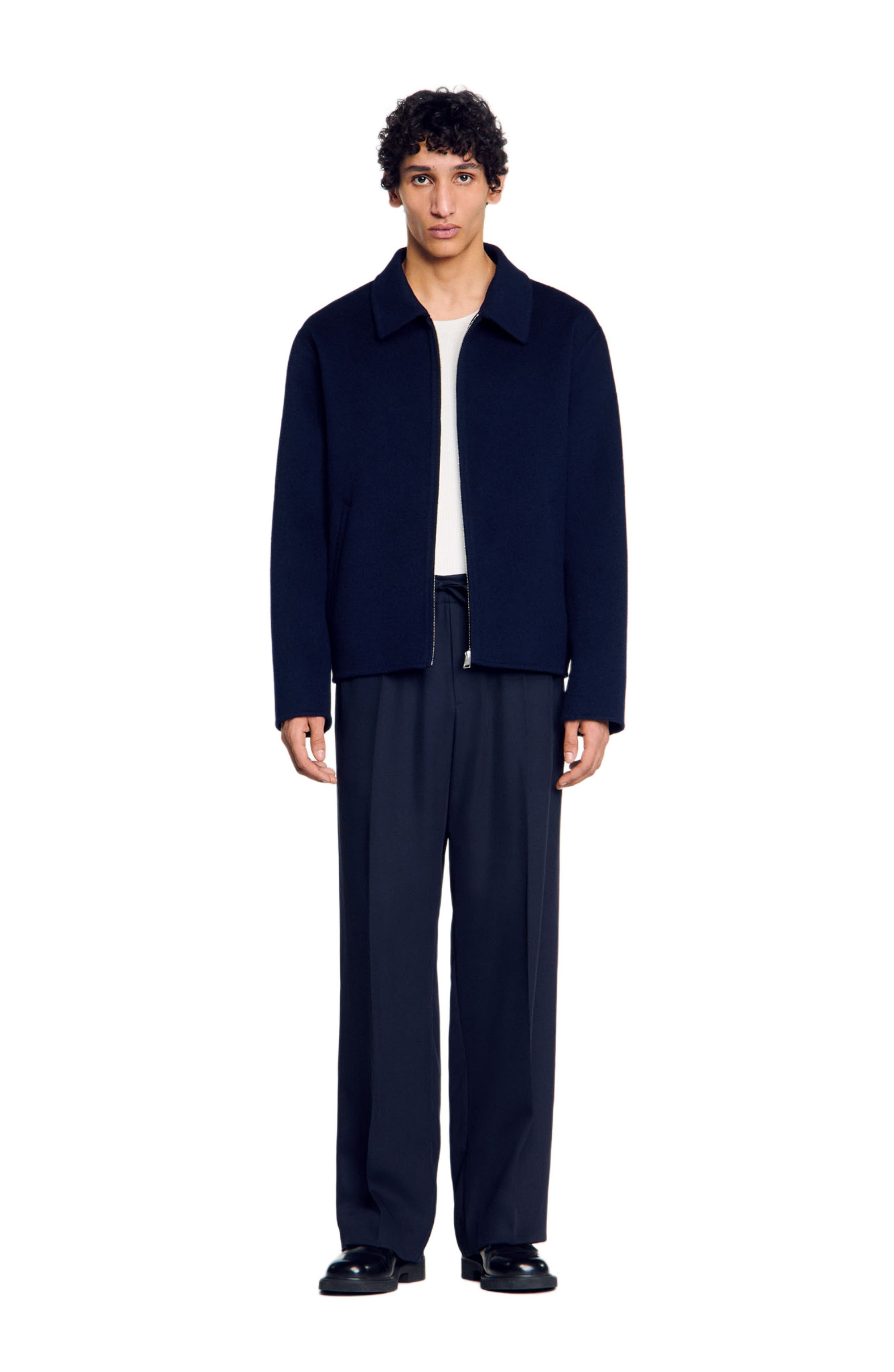 SANDRO Double-faced wool jacket in Royal Blue at Nordstrom - 1