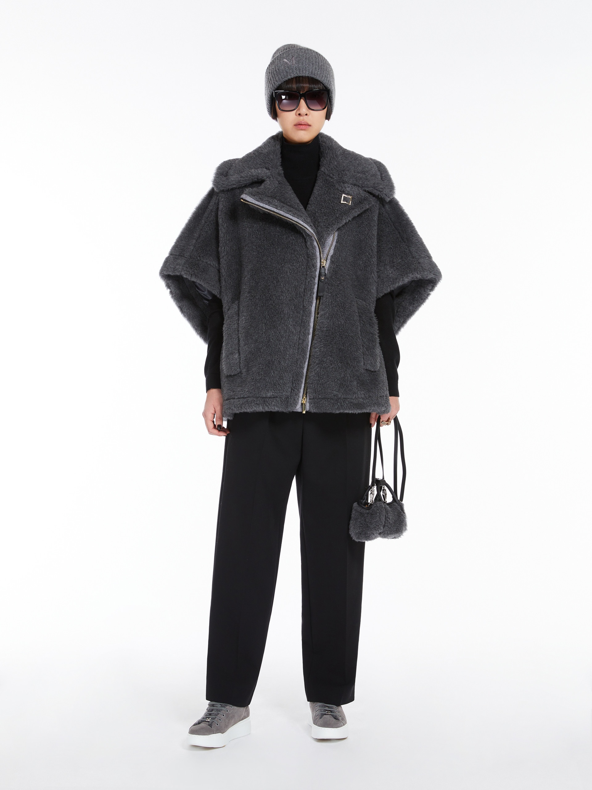 ポンチョ・ケープ Max Mara Biker-Style Wool Cape Max Mara NEWMANTO2 Biker jacket cape in wool and alpaca