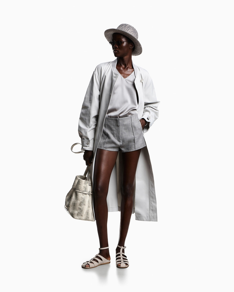 TWO-PIECE EFFECT TRENCH COAT IN WATER-REPELLENT TECHNICAL COTTON 2
