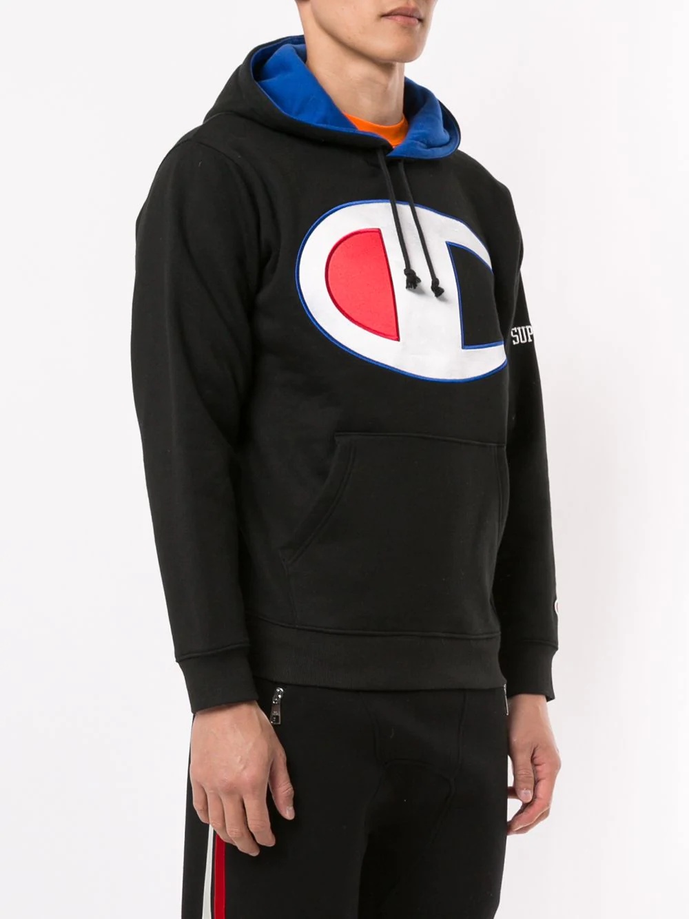 satin logo hooded sweatshirt  - 3