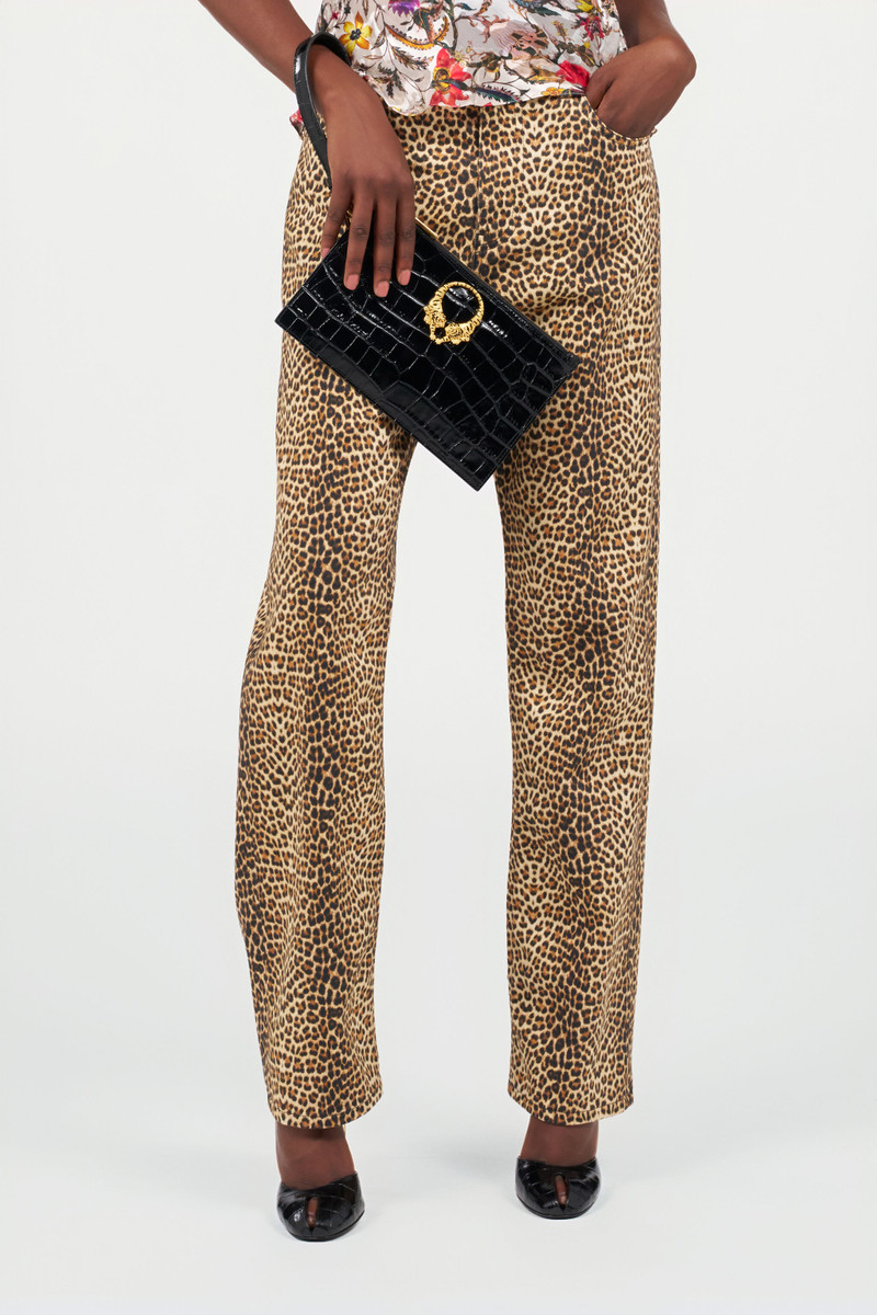 Roberto Cavalli Crocodile-embossed leather clutch outlook