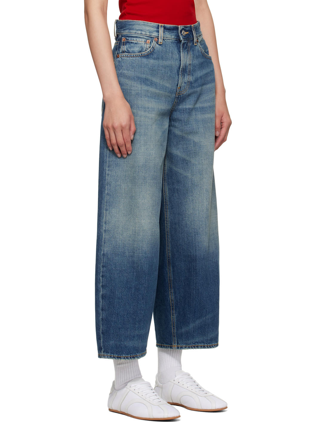 Blue Cropped Roomy Jeans - 2
