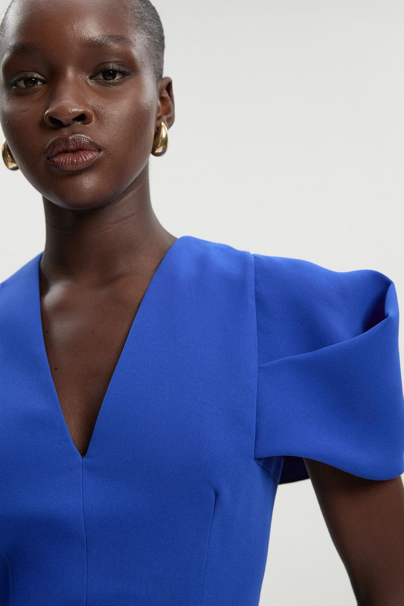 Soft Tailored Crepe Tab Detail Pleated Jumpsuit 3