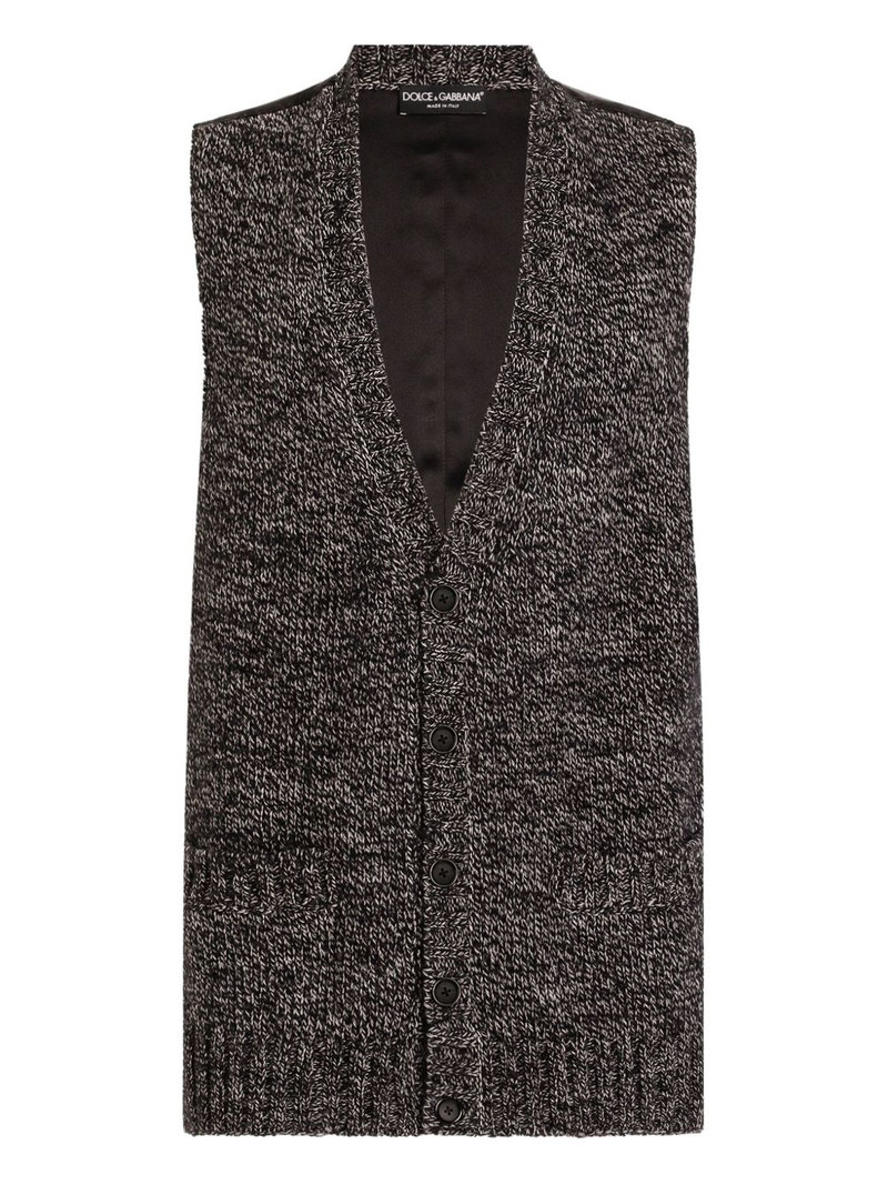 button-fastening knitted vest 1