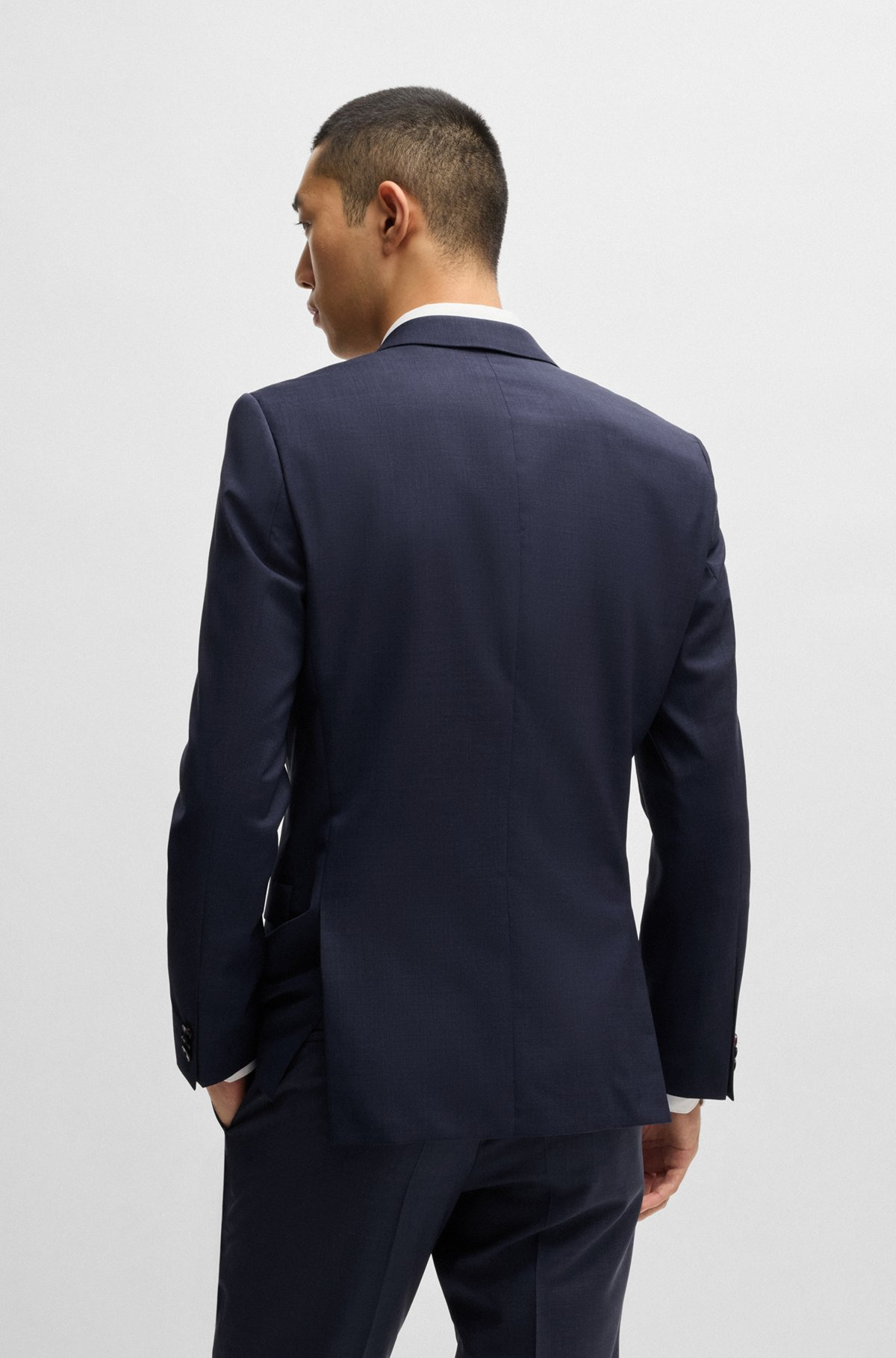 EXTRA-SLIM-FIT SUIT JACKET IN MELANGE WOOL - 4