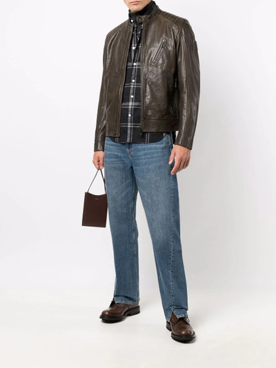 Belstaff zipped-up leather jacket outlook