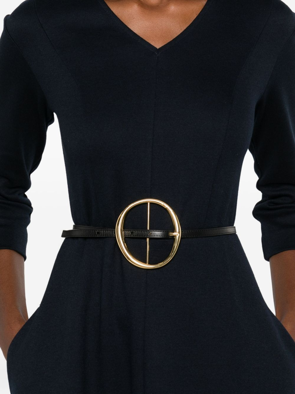 three-quarter sleeve flared dress - 5