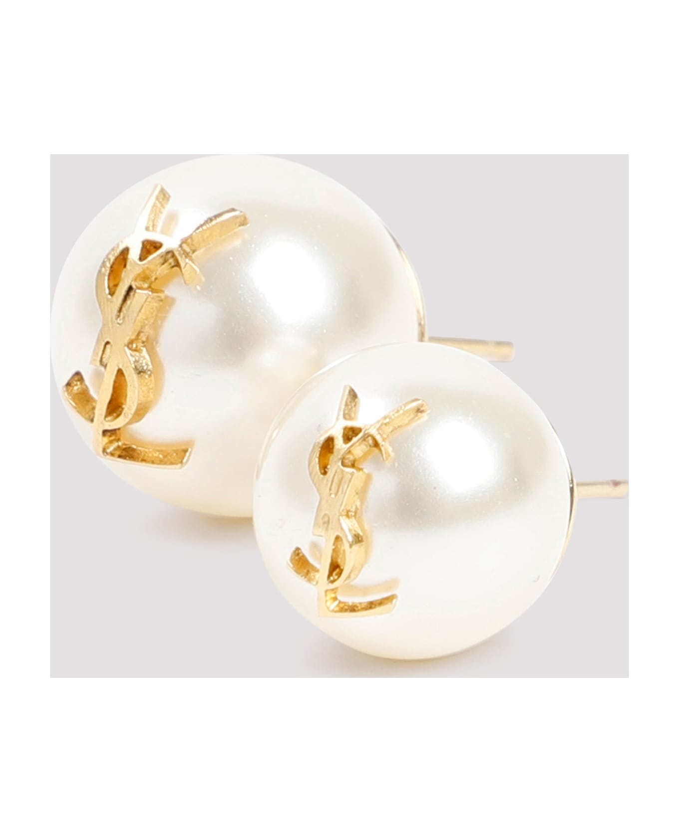 Pearl Earrings With Monogram - 4