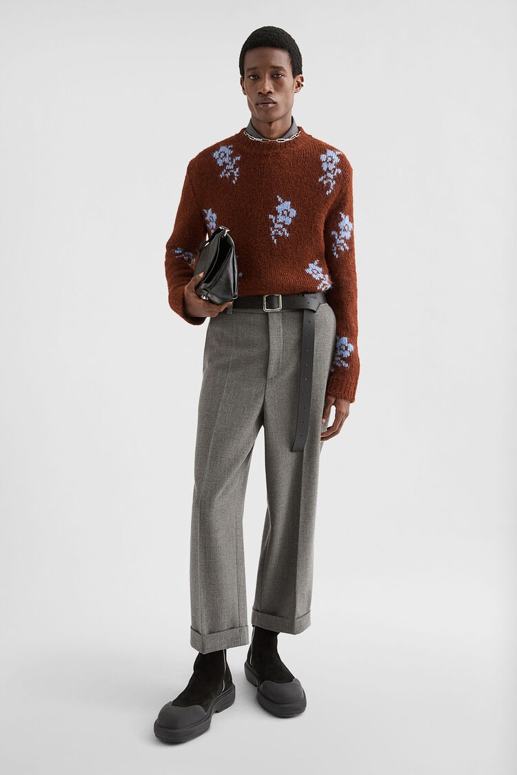 Wool Blend Crew-Neck Sweater - 1