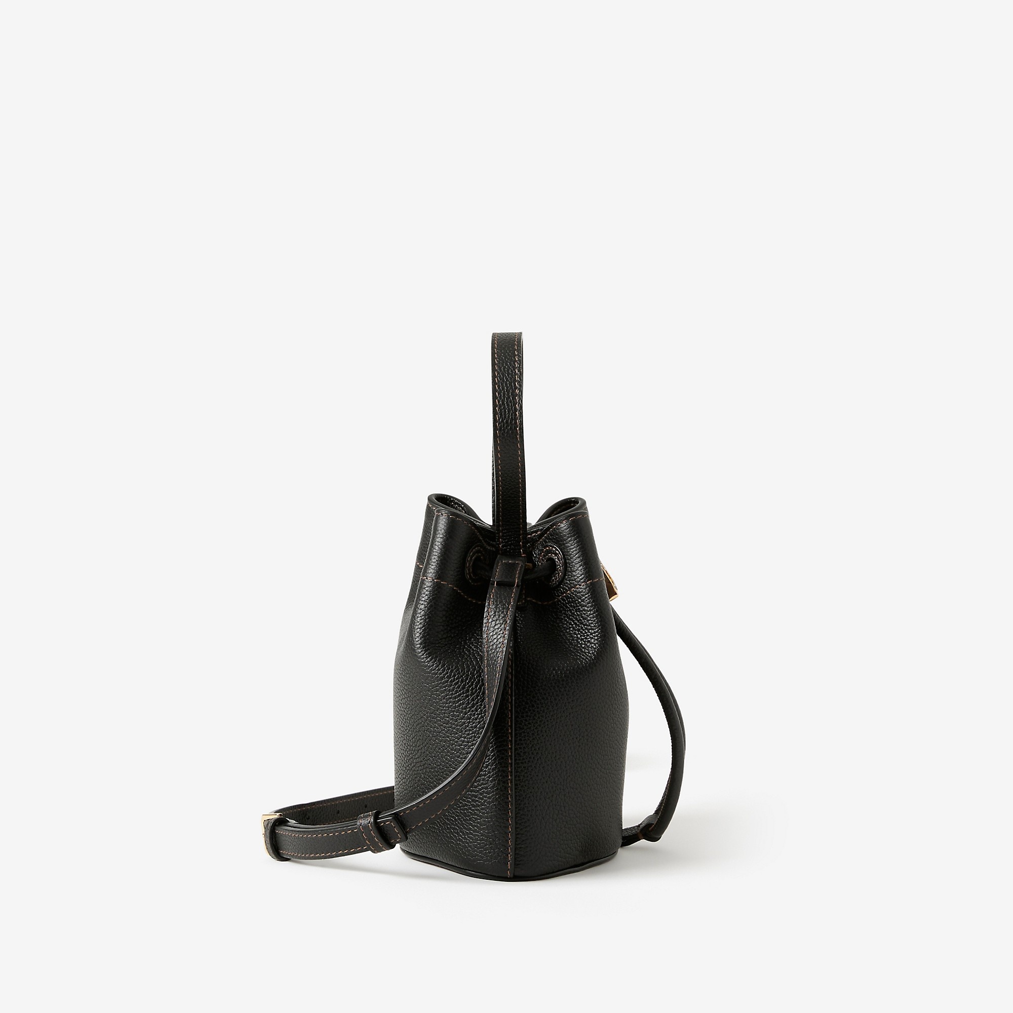 Grainy Leather Mini TB Bucket Bag - 4