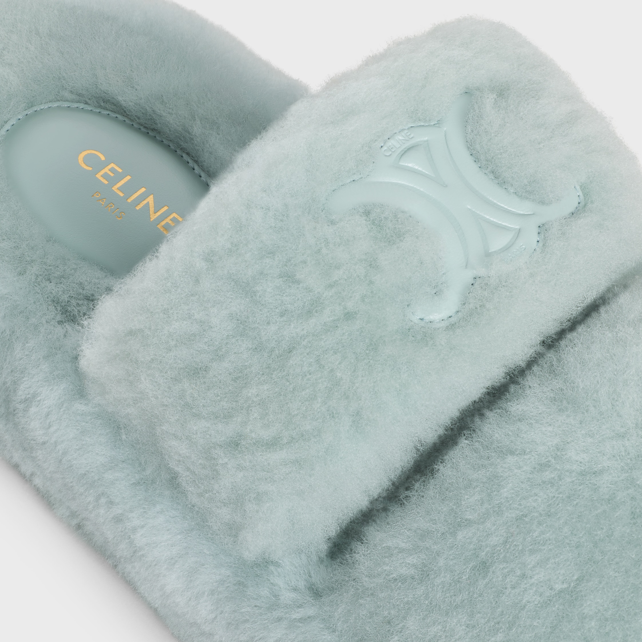 CELINE FUR SLIDES TRIOMPHE in SHEARLING - 5