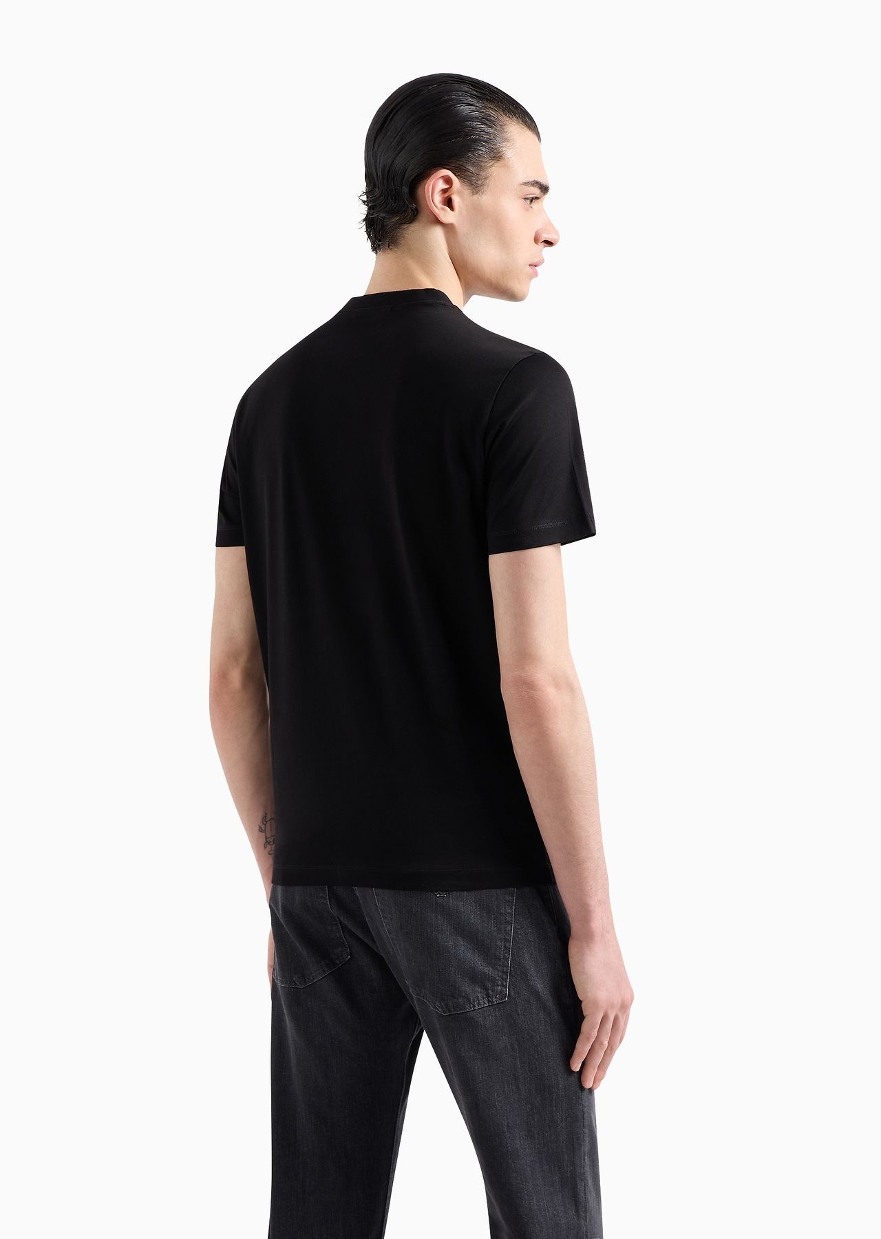 Jersey T-shirt with jacquard logo - 3