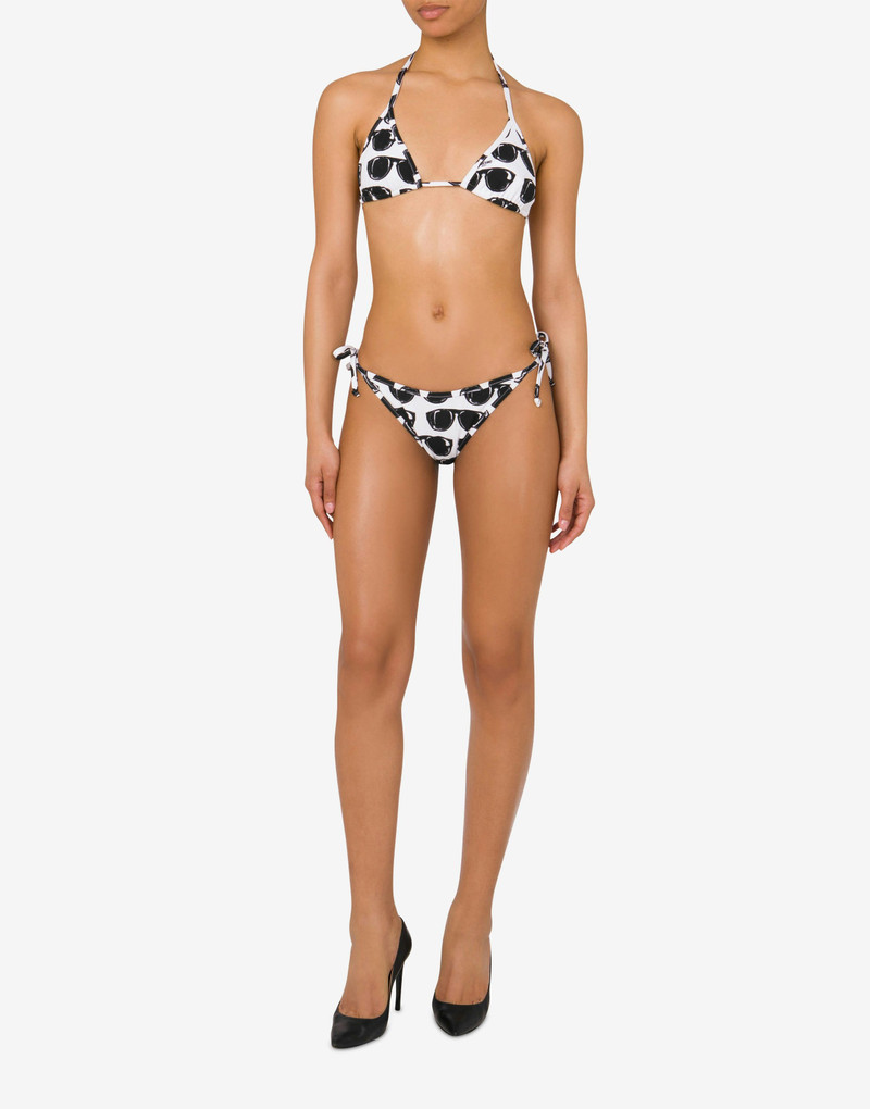 Moschino ALLOVER SUNGLASSES BIKINI TOP outlook