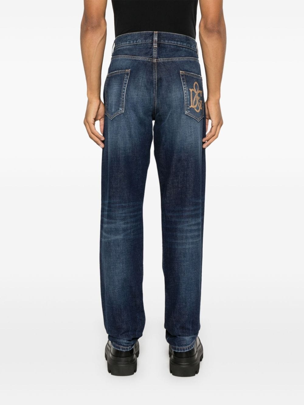 logo-embroidered jeans - 4