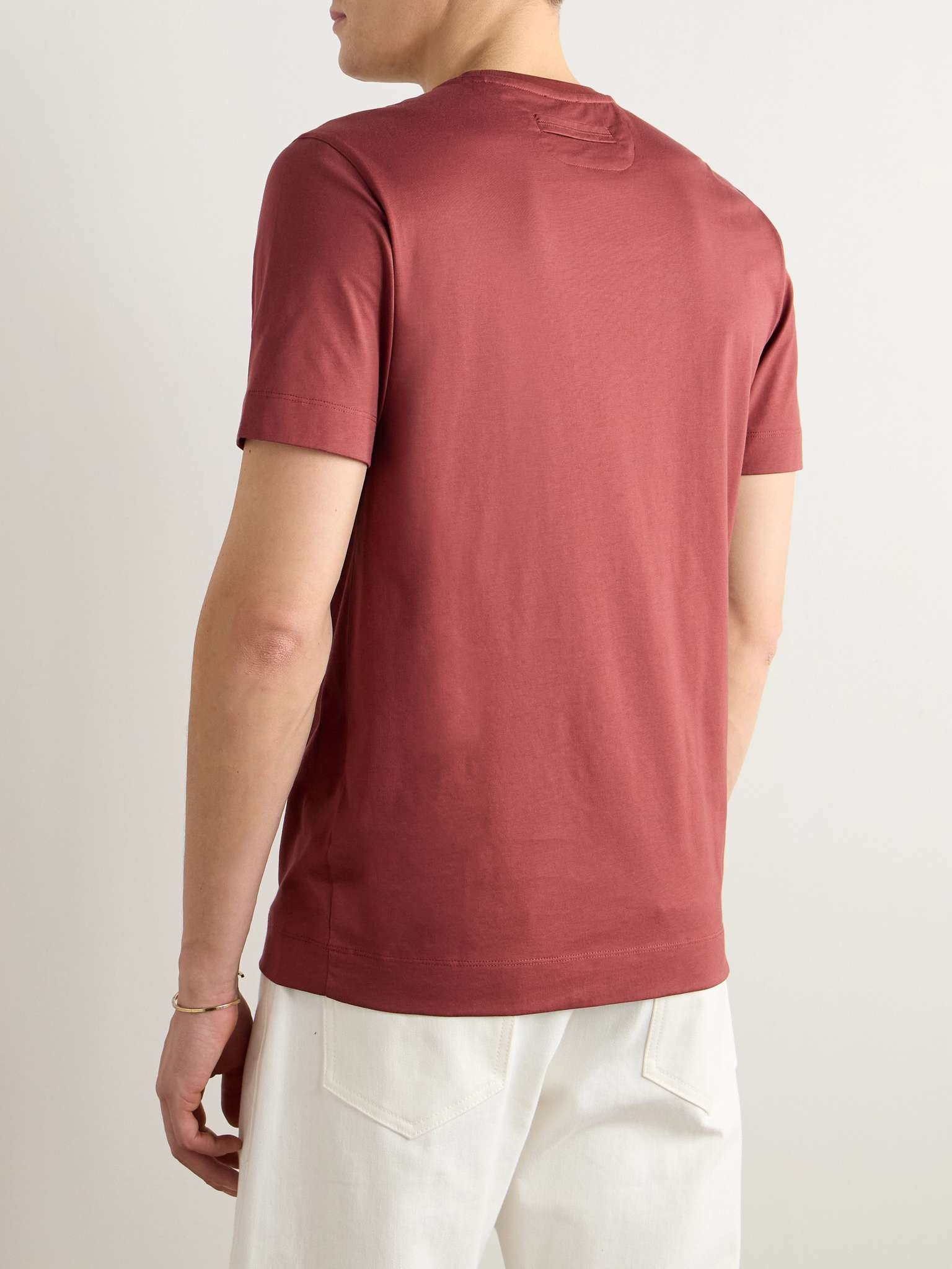 Slim-Fit Logo-Embroidered Cotton-Jersey T-shirt - 3