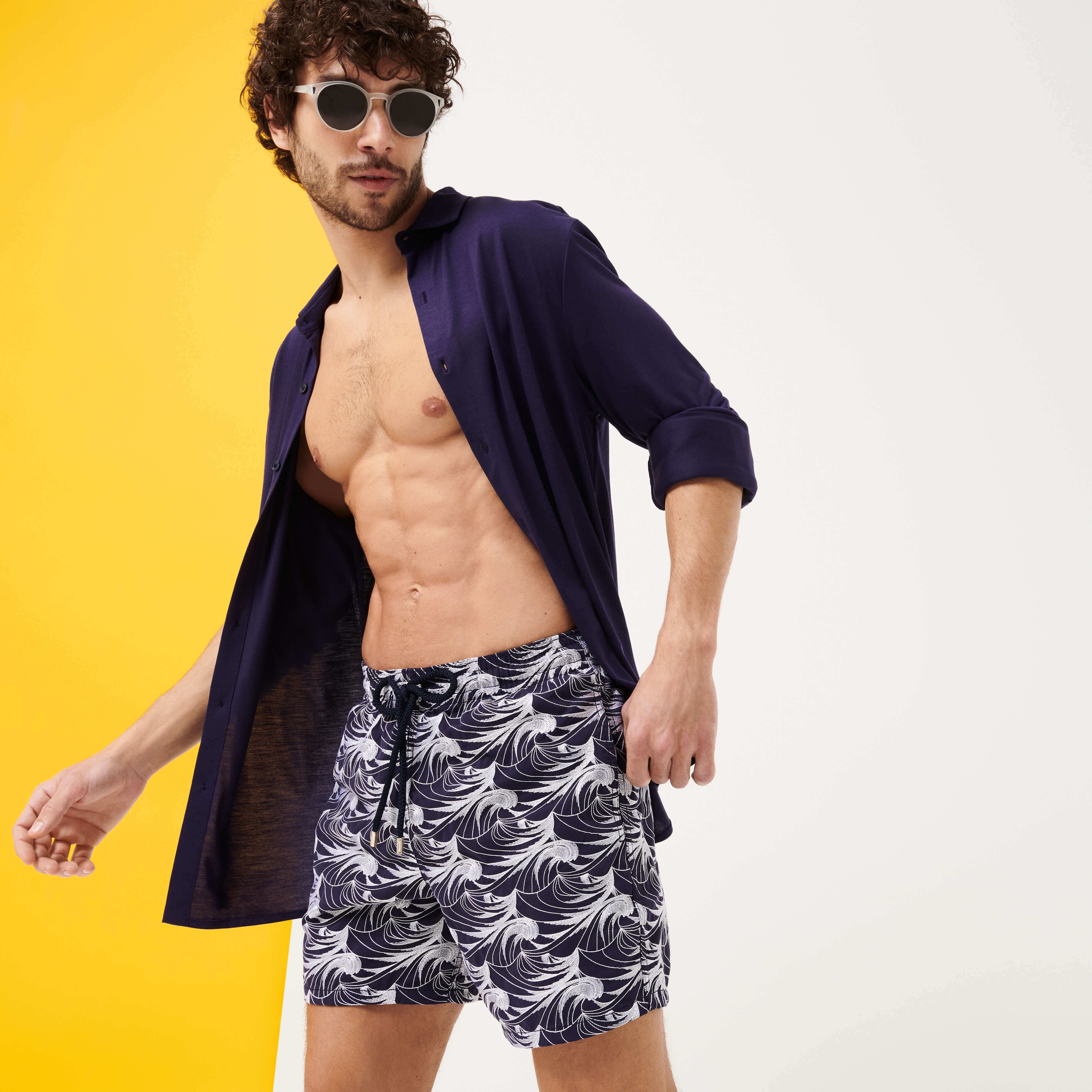 Men Swim Trunks Embroidered Waves- Limited Edition - 7
