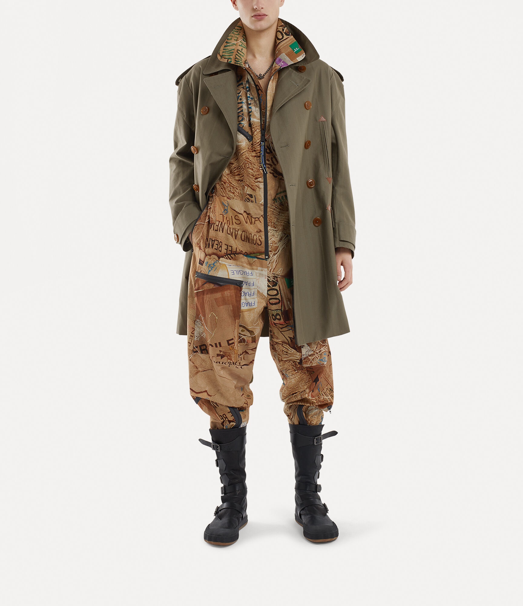 STRIPPED TRENCH COAT - 4