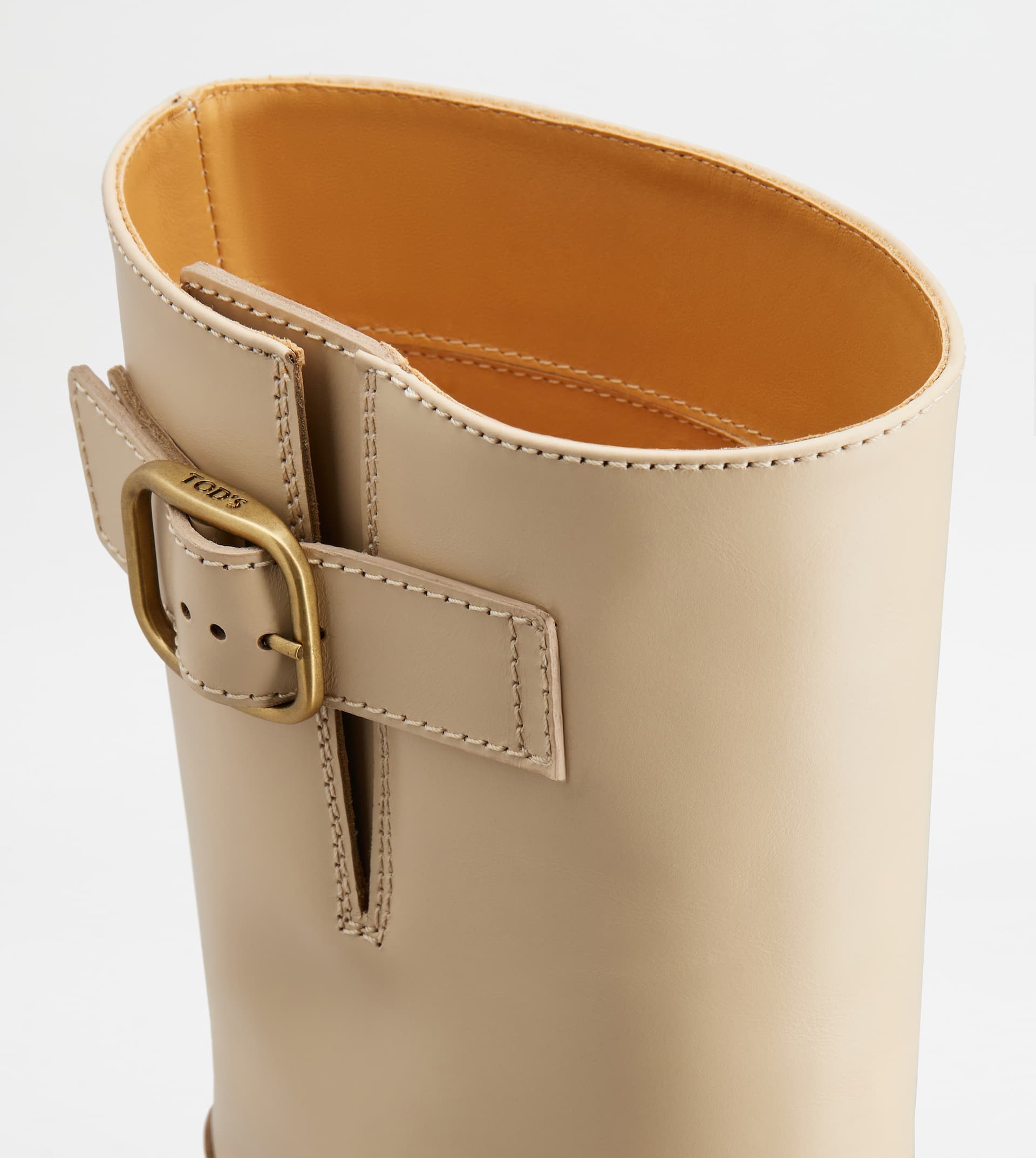 BIKER BOOTS IN LEATHER - BEIGE - 5