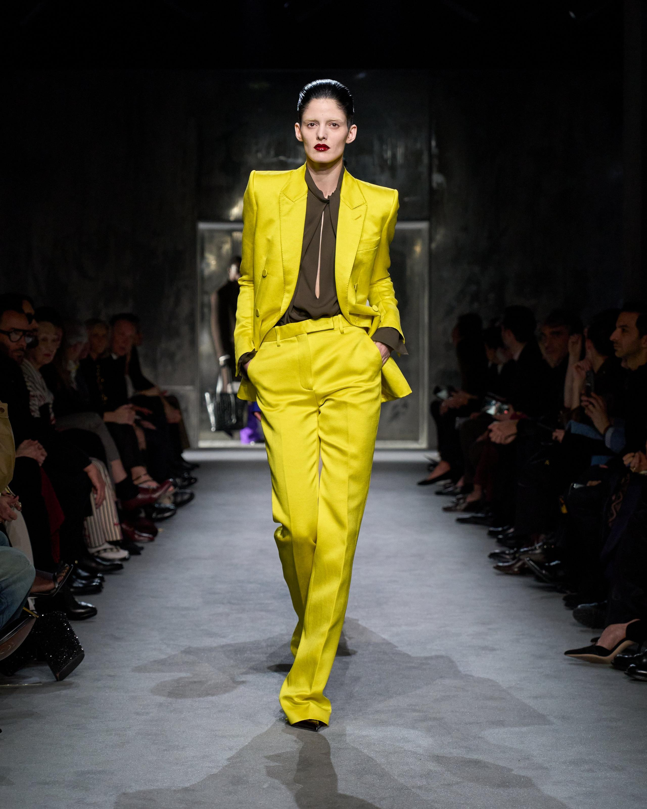 WASHED COTTON SILK BLEND DUCHESSE TAILORED STRAIGHT PANTS - 6
