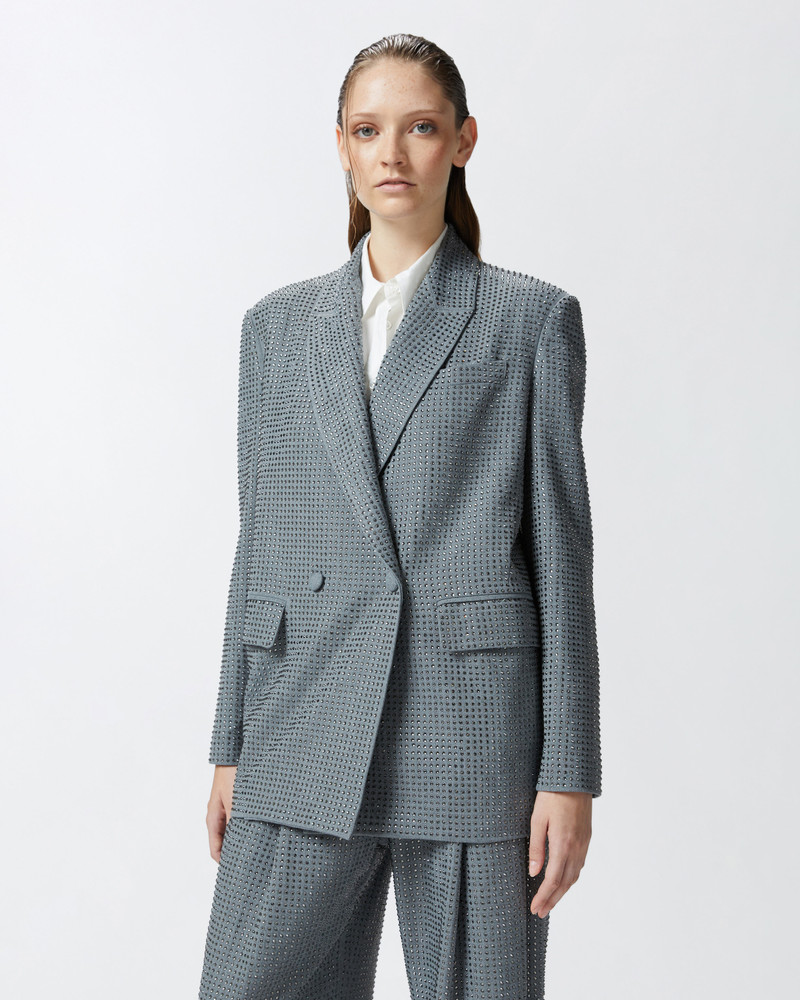 PINKO OVERSIZED DOUBLE-BREASTED BLAZER WITH RHINESTONES outlook