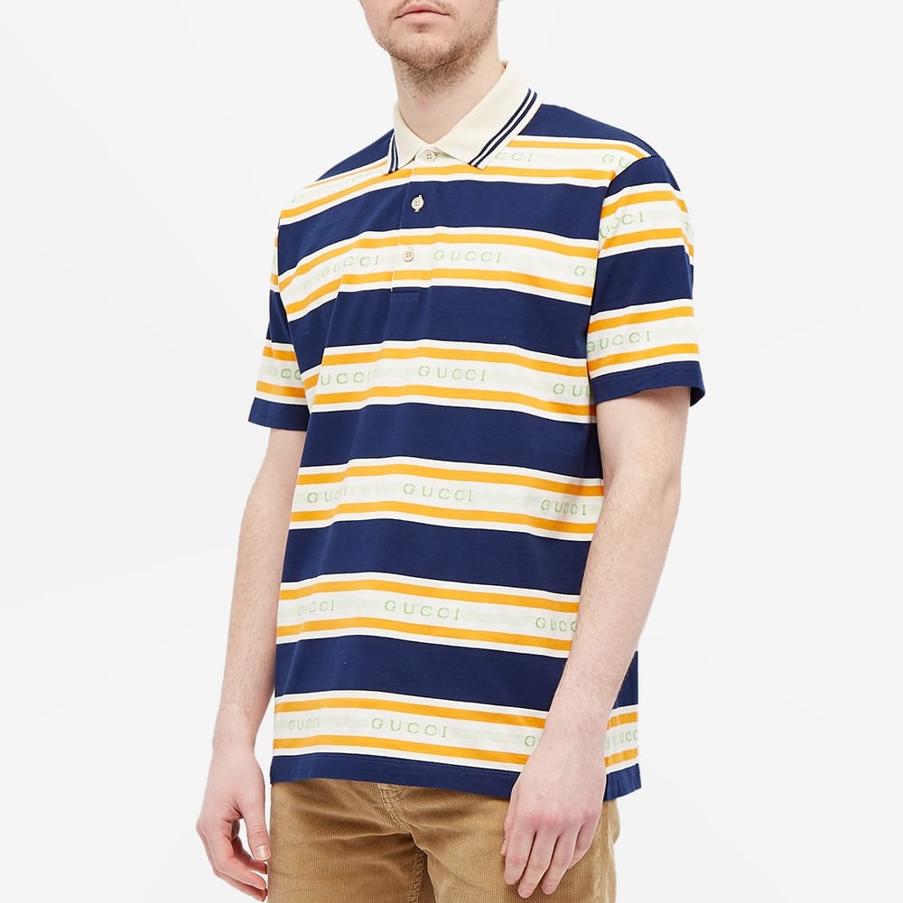 Gucci Logo Collar Stripe Polo - 5