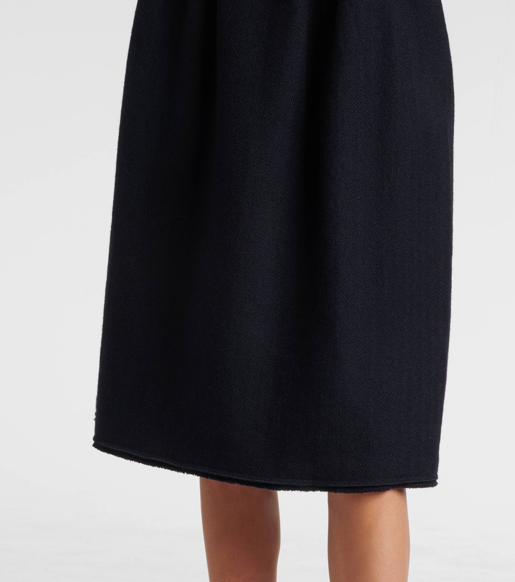 Chevron pleated virgin wool midi skirt - 5