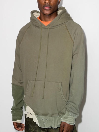 Greg Lauren Fragmente distressed-finish hoodie outlook