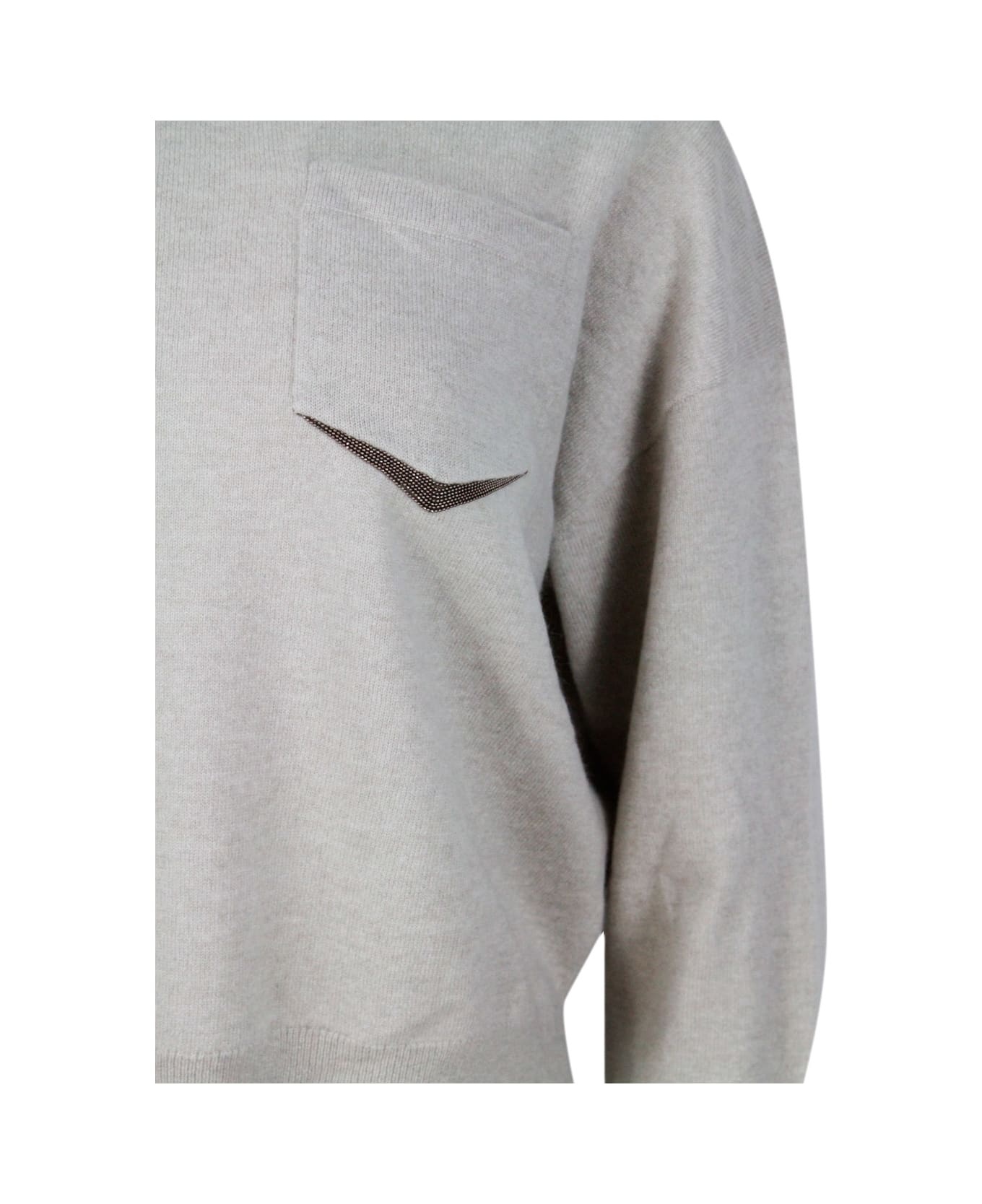 Long-sleeved Crewneck Sweater In Fine Cashmere - 4