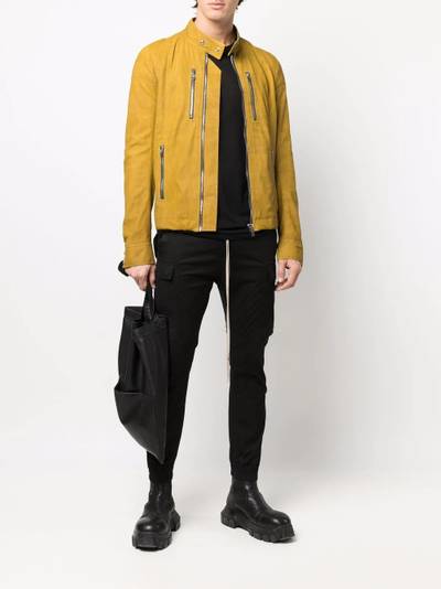 Rick Owens three-pocket zip-up leather jacket outlook