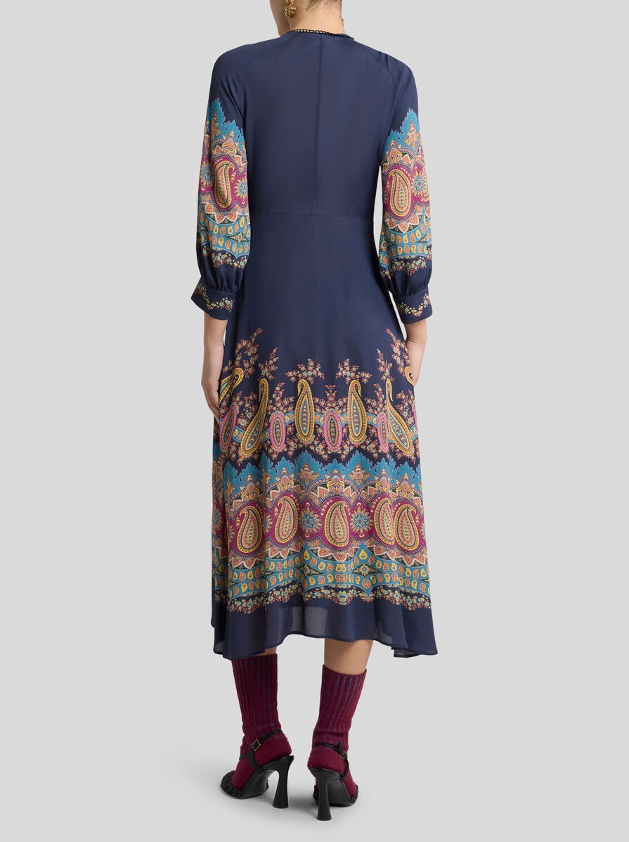 DRESS WITH PLACED PAISLEY PRINT - 4