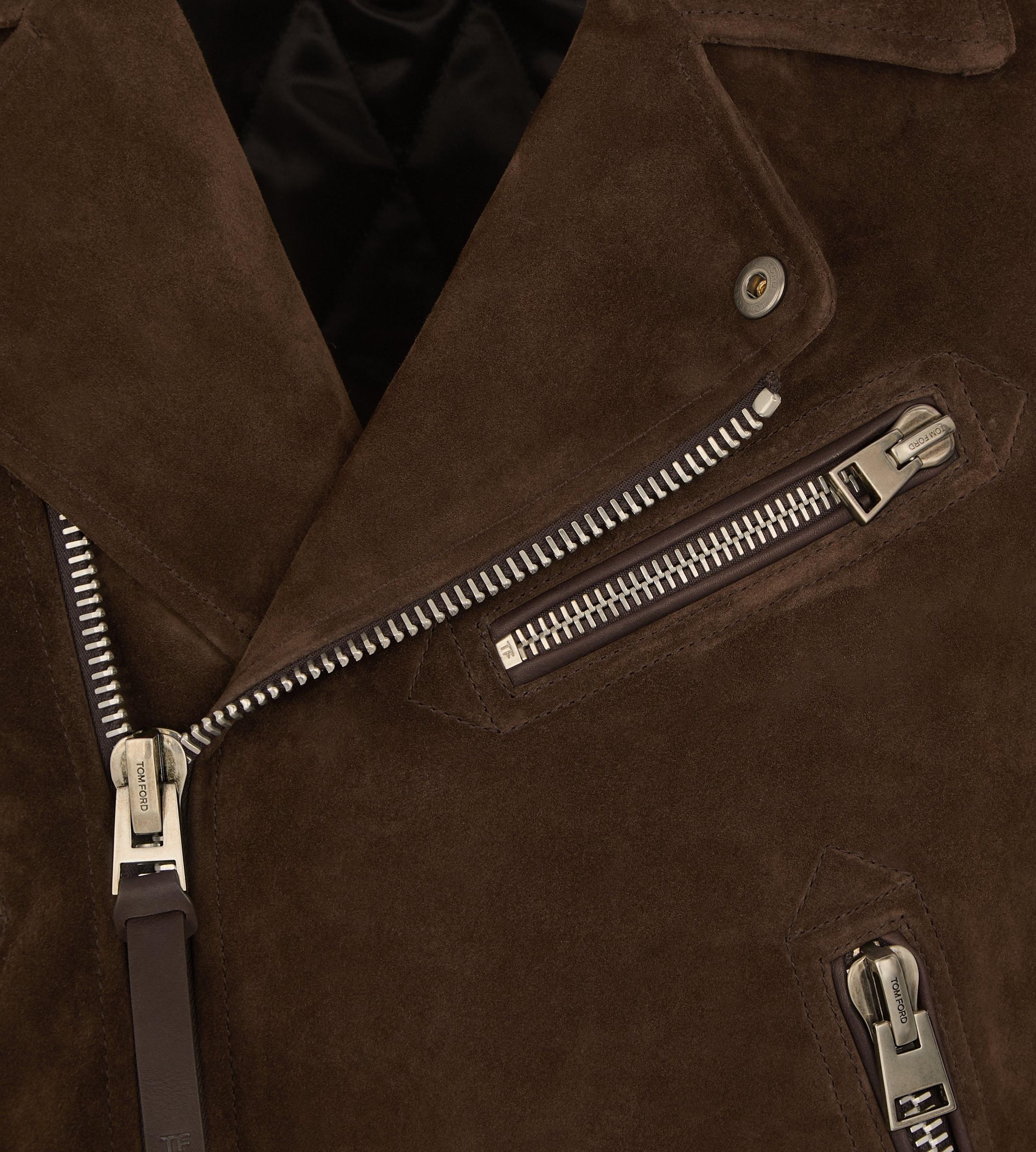 BUTTERY SUEDE ASYMMETRIC BIKER - 2