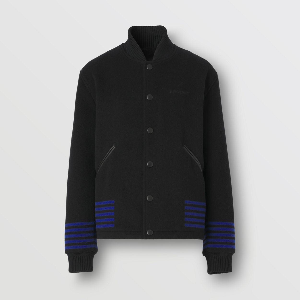 Contrast Stripe Detail Wool Bomber Jacket - 4