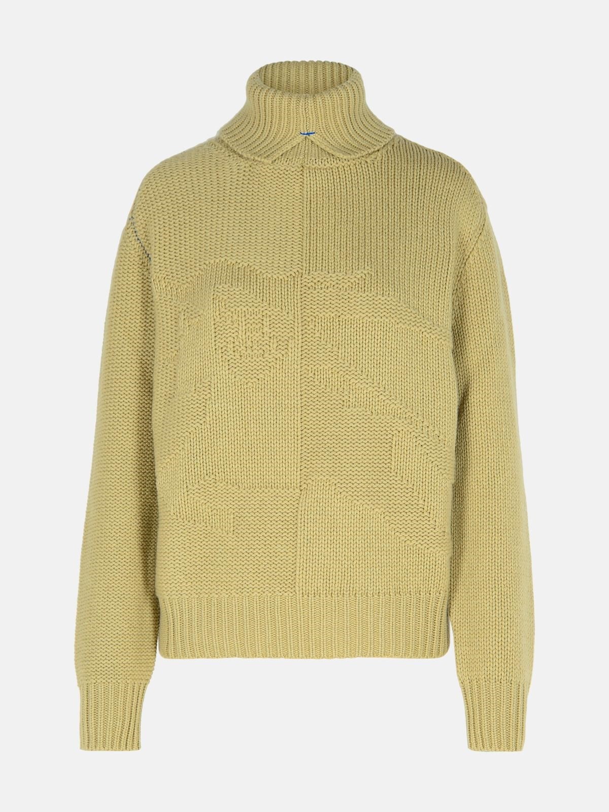 GREEN CASHMERE TURTLENECK SWEATER - 1