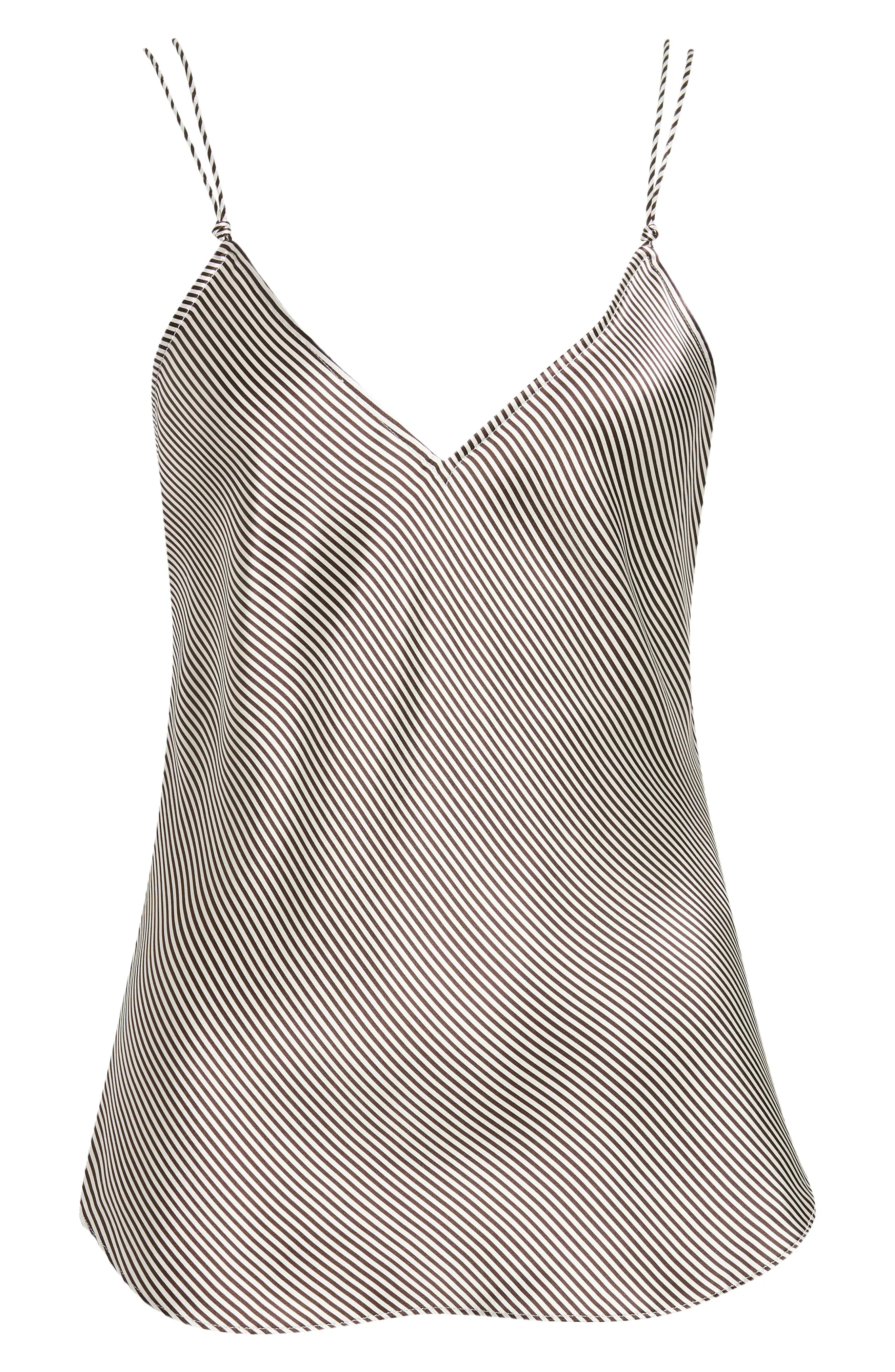 Stripe V-Neck Silk Camisole - 5